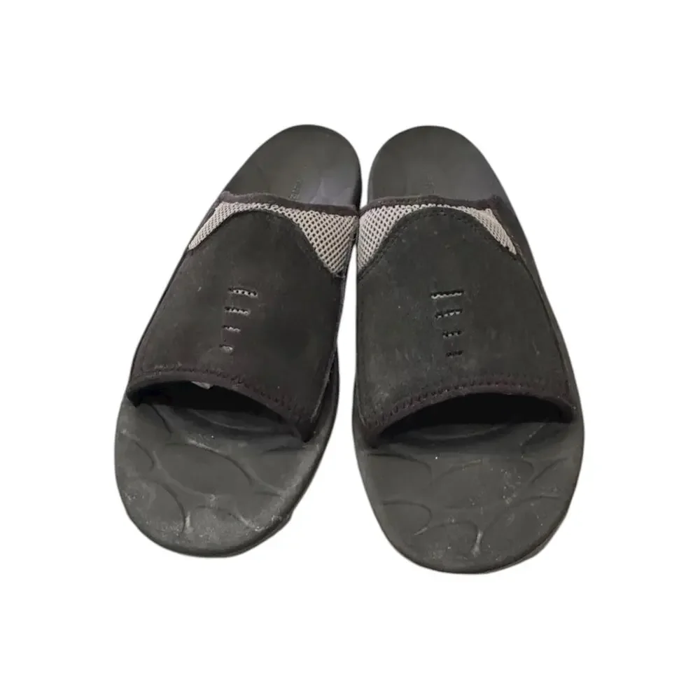 Merrell Mens Encore Slide Black Suede Mesh Comfort Sandals Size 11